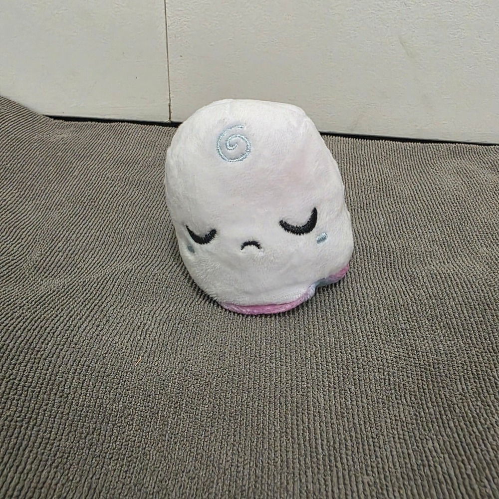 TeeTurtle Reversible Ghost Plushie White Sad Storm Cloud Happy Rainbow Mood Toy